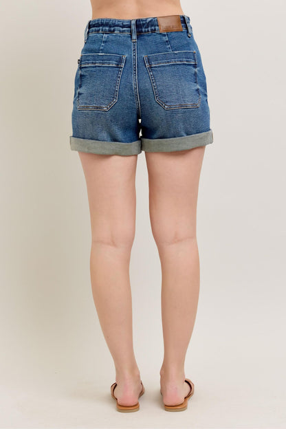 Plus size high rise cuff denim shorts – flattering and trendy summer style