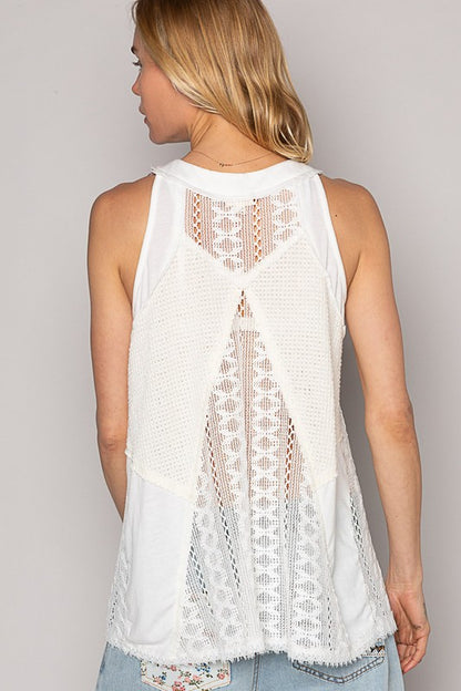 Women's lace-up crochet lace tank – feminine and boho chic summer top