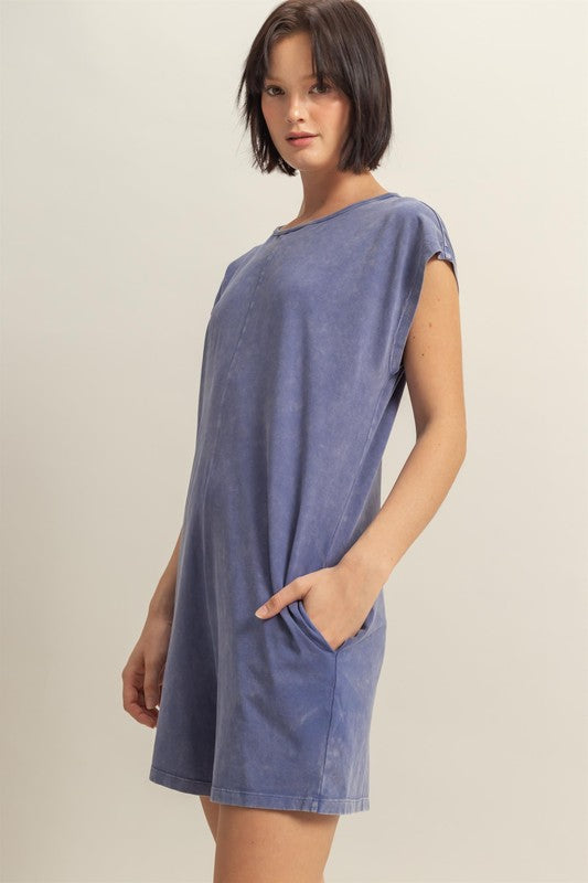 Relaxed fit cap sleeve breezy romper – stylish and comfortable one-piece outfit