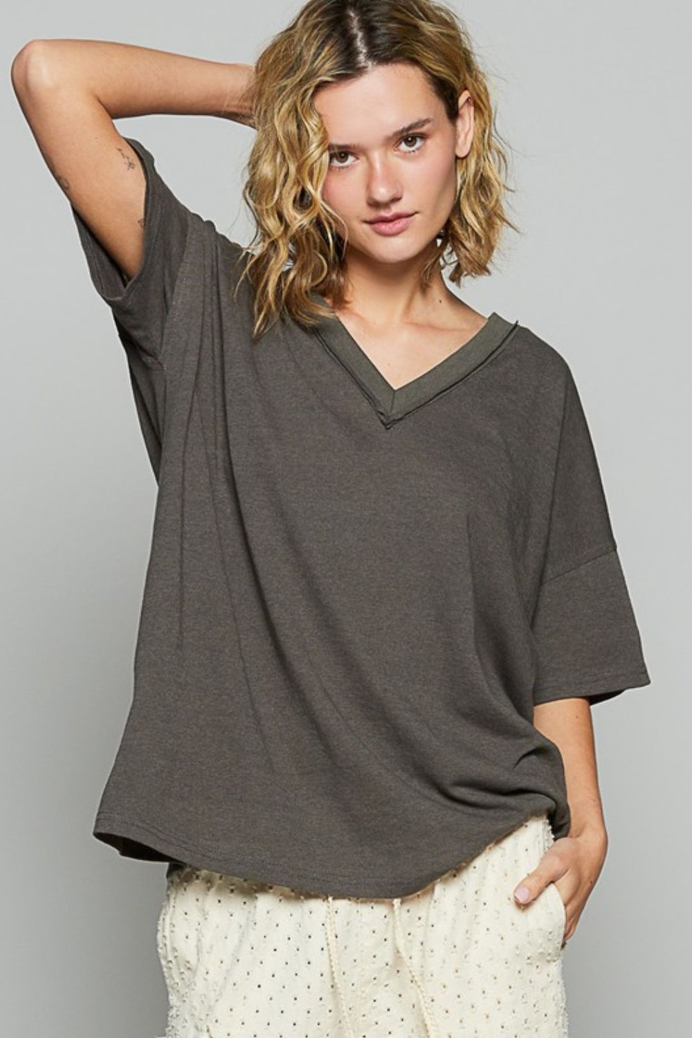 Women's V-neck half sleeve t-shirt – classic and versatile wardrobe staple