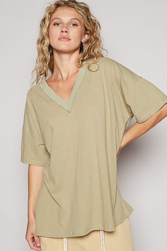 Women's V-neck half sleeve t-shirt – classic and versatile wardrobe staple